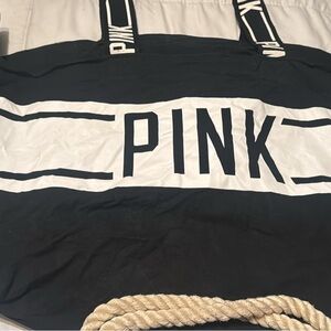 PINK Black and White Tote Bag